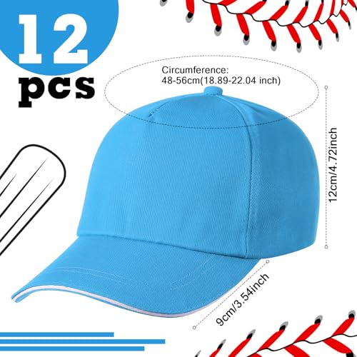 Image of Shyyween Kids Baseball Caps Youth Adjustable Plain Baseball Hats Cotton Blank Hats Bulk for Girls Boys Sport Team