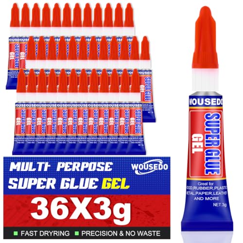 Image of 36 x 3g Super Glue Gel, Quick Dry, Thick Formula, All-Purpose Instant Bond
