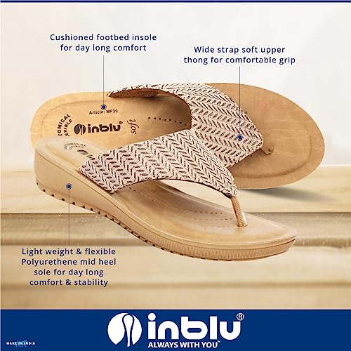 Image of inblu Stylish Fashion Slipper for Women | Comfortable | Lightweight | Anti Skid | Casual Office Footwear (LF01 BRNGMG)