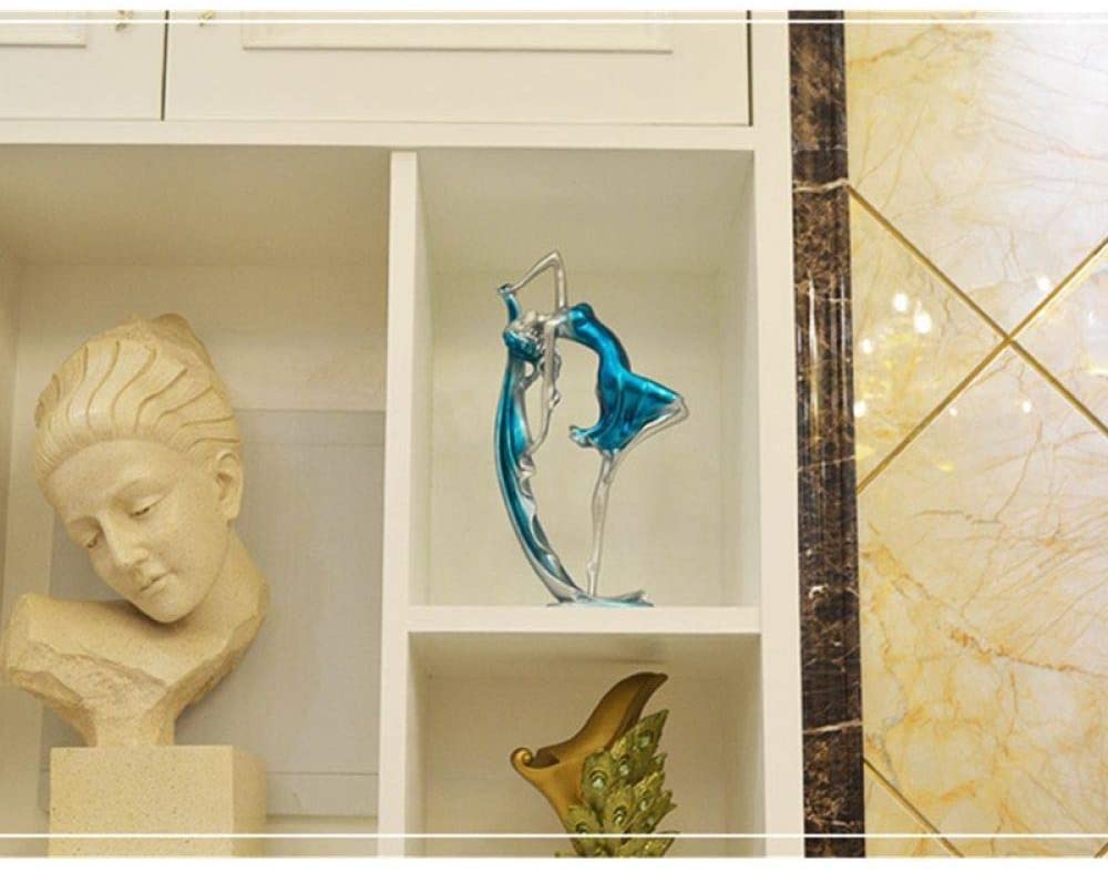 Figurki, statuetki, tancerka dziewczyna statuetka elegancka piękna figurka miniatury żywica rzemiosło do salonu sypialni regał biurko dekoracja domu, czerwono-niebieski