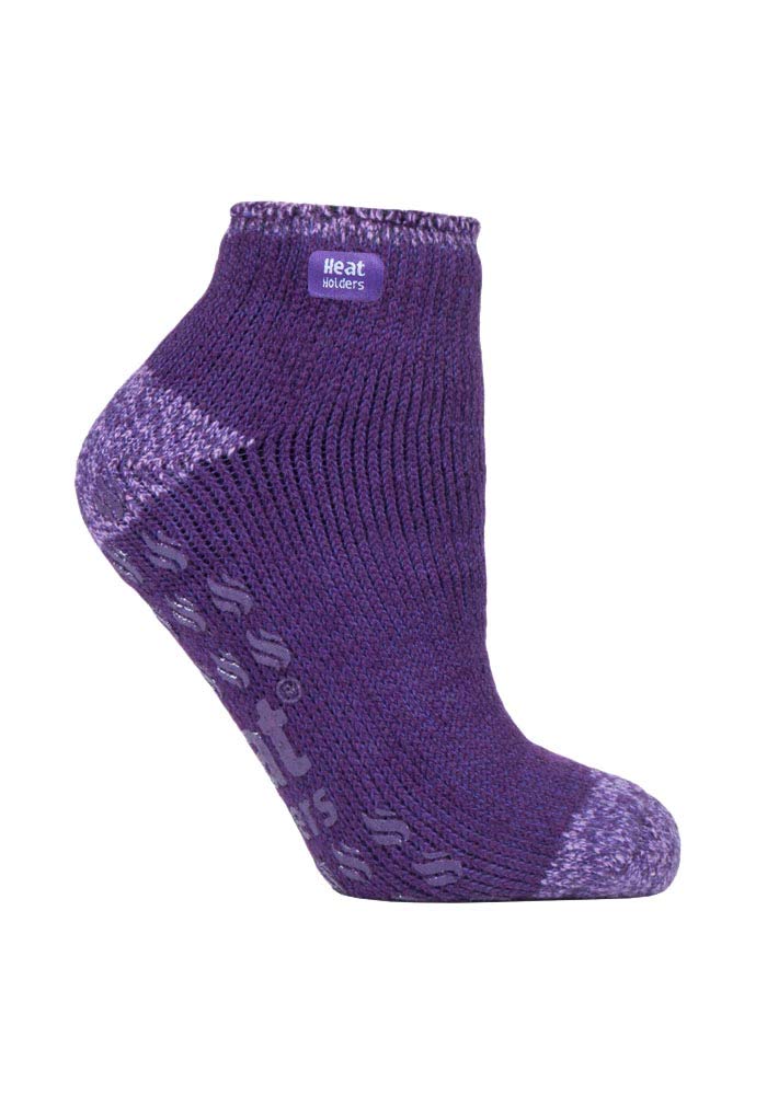 Heat Holders Women's Purple - 2.3 Tog Thermal Low Cut Non Slip Ankle Slipper Socks In 4 Colours Size 4-8 Uk (4-8 Uk, )