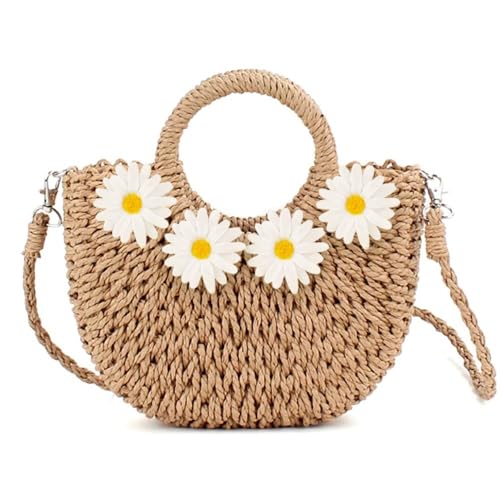 Bolso de playa para mujer, mini bolso de paja miniatura 1