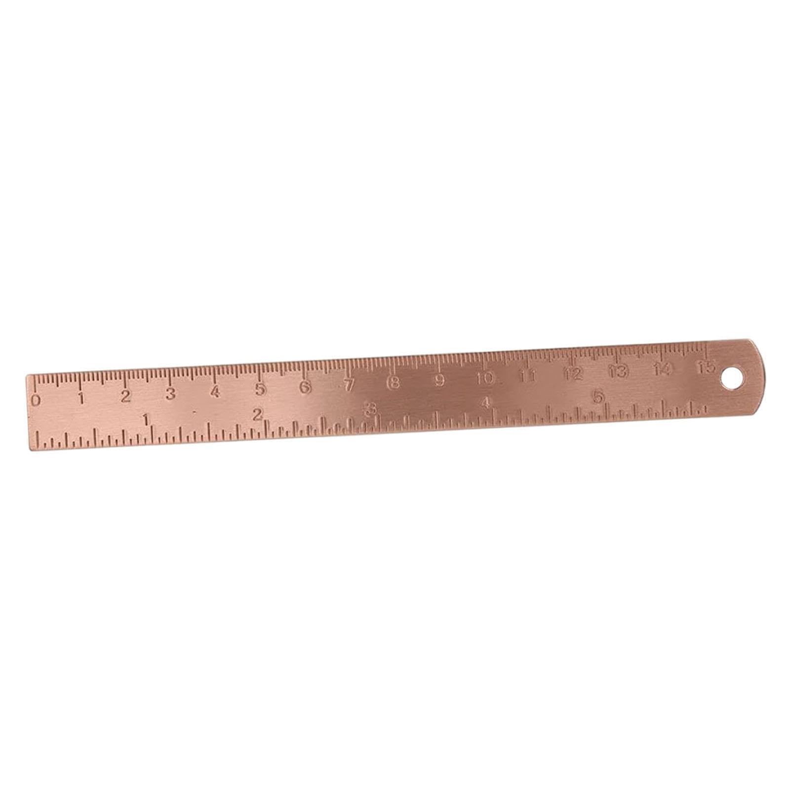 Zanthicia Metal Straight Ruler Bookmark Measuring Tool Elegant Copper Ruler For Daily Engineering Measurement Allowing For Accurate Measu Cm Inch Two Scale