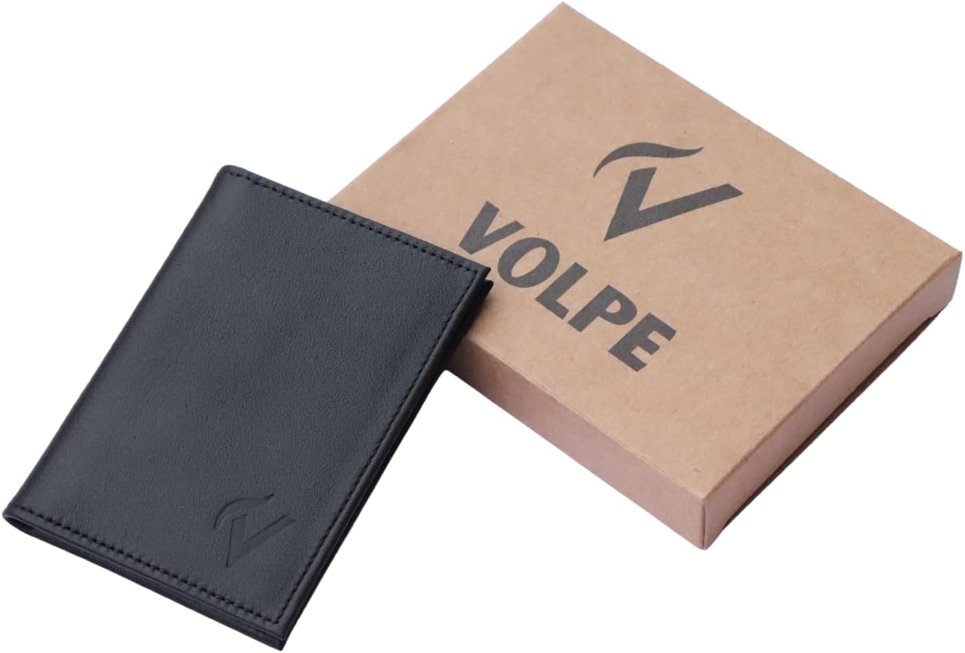 VOLPE Slim Wallet Genuine Leather for Men and Women (Black) - Image 8