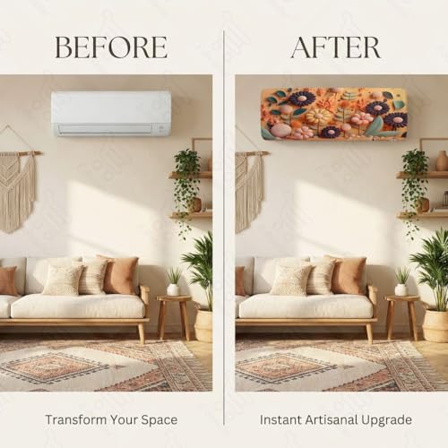 Image of Split AC Cover 1 ton, 1.5 ton to 2 Ton |Designer Digital Print Indoor AC Dust Cover | Stretchable Lycra Fabric | 38x12x9 Inch | Washable Polyester AC Indoor Unit Cover | Dust Dirt Resistant