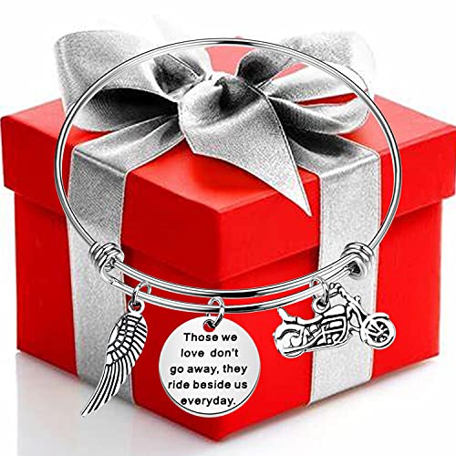 POTIY Motorcycle Memorial Gift Sympathy Jewelry Those We Love Don't Go Away Bracelet in Memory of Brother Dad Husband Gift4