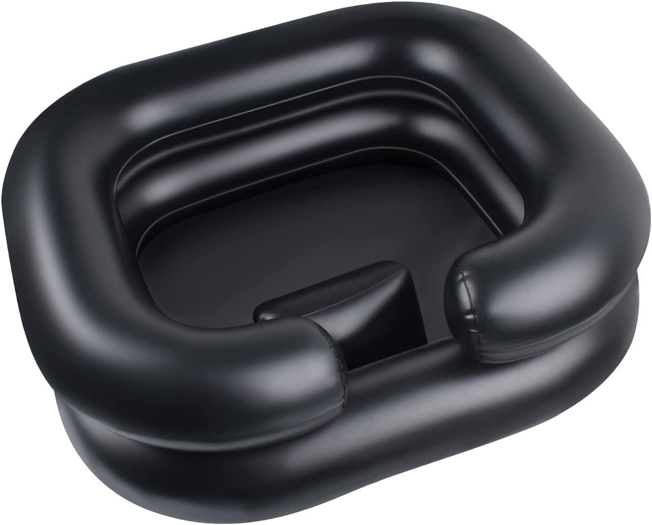 Portable Inflatable Shampoo Basin - Perfect for Bedridden, Disabled & Elderly, Deep Hair Washing Sink for Home or Care Facilities, Ideal for Dreadlocks and Long Hair （Black）