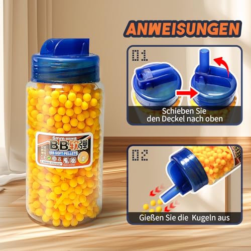 HUGMIE 6MM Gummikugel, ca. 1.000 Schüsse Gummikugeln,Farbige Weiche Kugeln,Kugeln für Spielzeug Pistole,Exklusiv für HUGMIE Spielzeugpistole