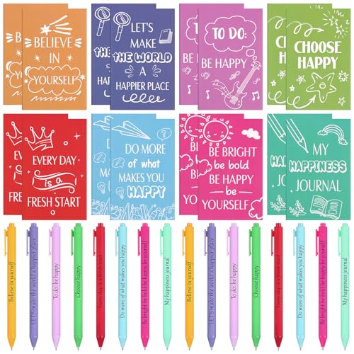 HCEWSBFD 16 juegos de cuadernos coloridos de felicidad, regalos a granel, divertidos diarios motivacionales, blocs de notas inspiradores, regalos de fin de año, premios para profesores, viajes con