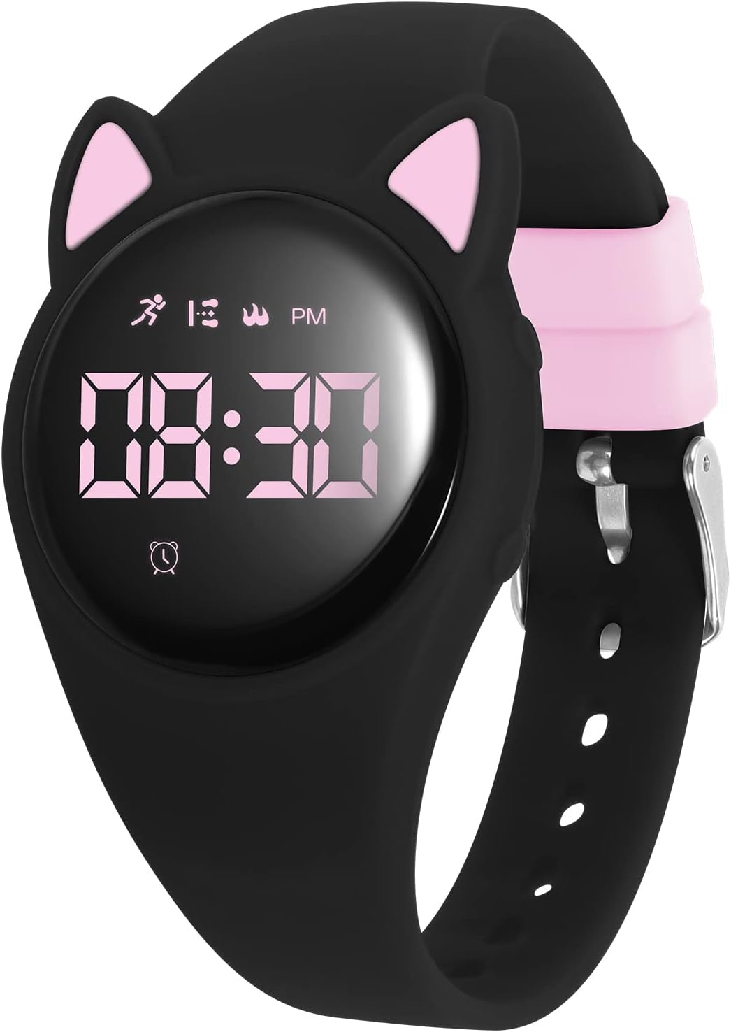 Kids Watch, Digital Watch, Sport Watch with Alarm Clock, Stopwatch, Waterproof Fitness Tracker with No App for Ages 5-12 Children (MEHeipin-Black Pink)