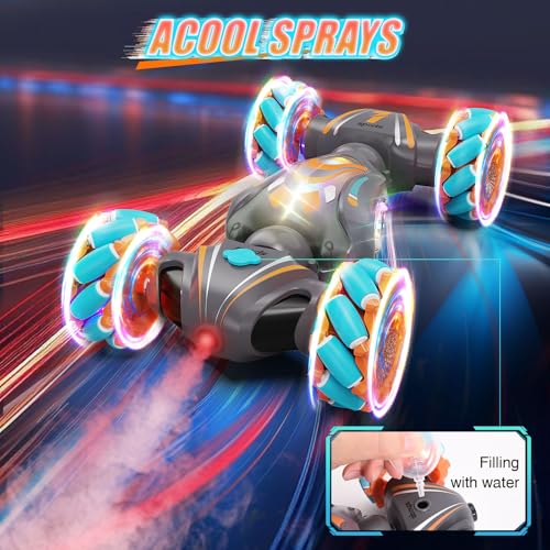 Image of Nicella Remote Control Car, RC Cars for Boys, Gesture Stunt with Light & Music, 4WD, 360 Rotating, 2.4Ghz Remote Control Car Toys, Birthday Gift for Kids Age 6+ (Grey)