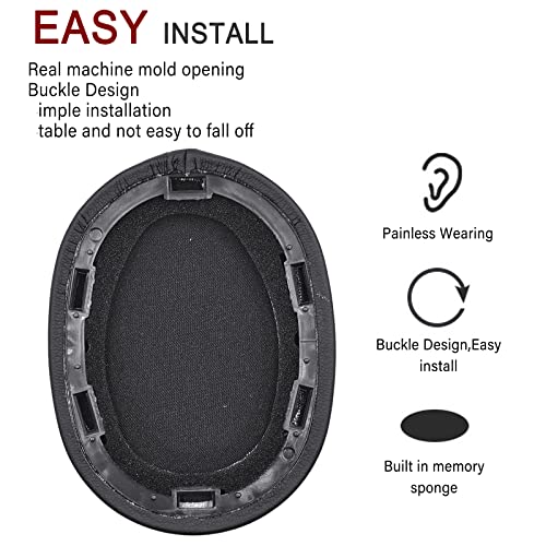 Almohadillas para Sony WH-H900N, compatibles con auriculares Sony MDR-100ABN, cojín de oreja suave de espuma viscoelástica y cuero proteinico reemplazo para reparación de auriculares miniatura 5