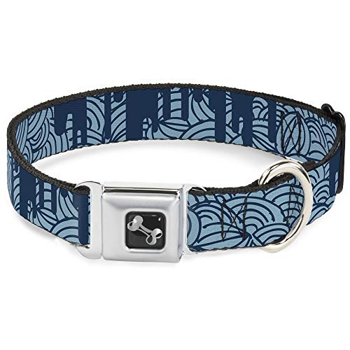 Collier chien Doodle1 bleu Buckle Down en forme d'os réglable large