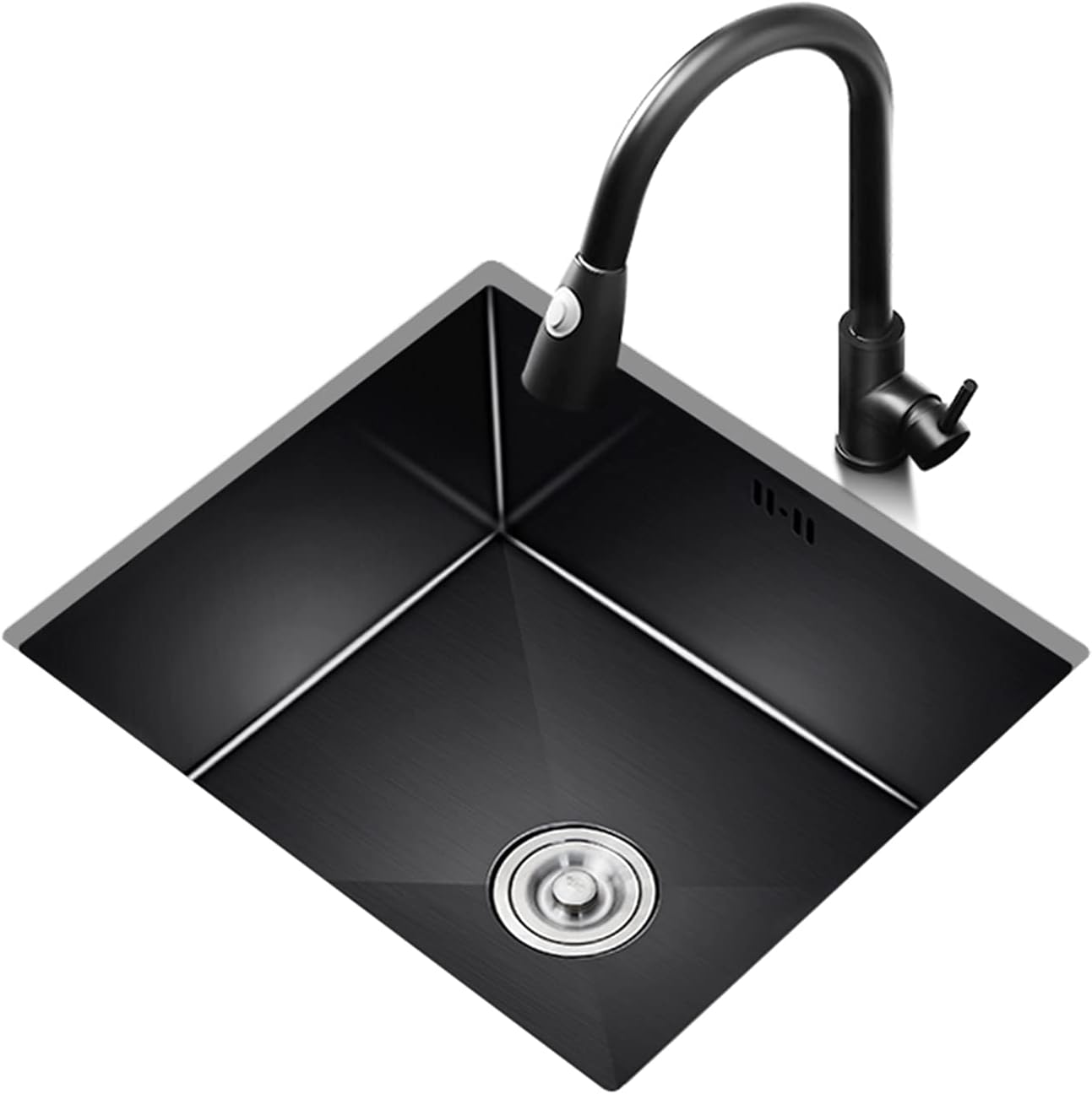 DOLPTBEZM Kitchen Sink, Black Bar Counter Single Basin, Builtin 304