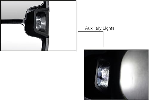 Miniatura 10 de AERDM Espejos de remolque compatibles con espejo lateral Chevy Silverado 2003-2007, espejos de remolque GMC Sierra con calefacción eléctrica con