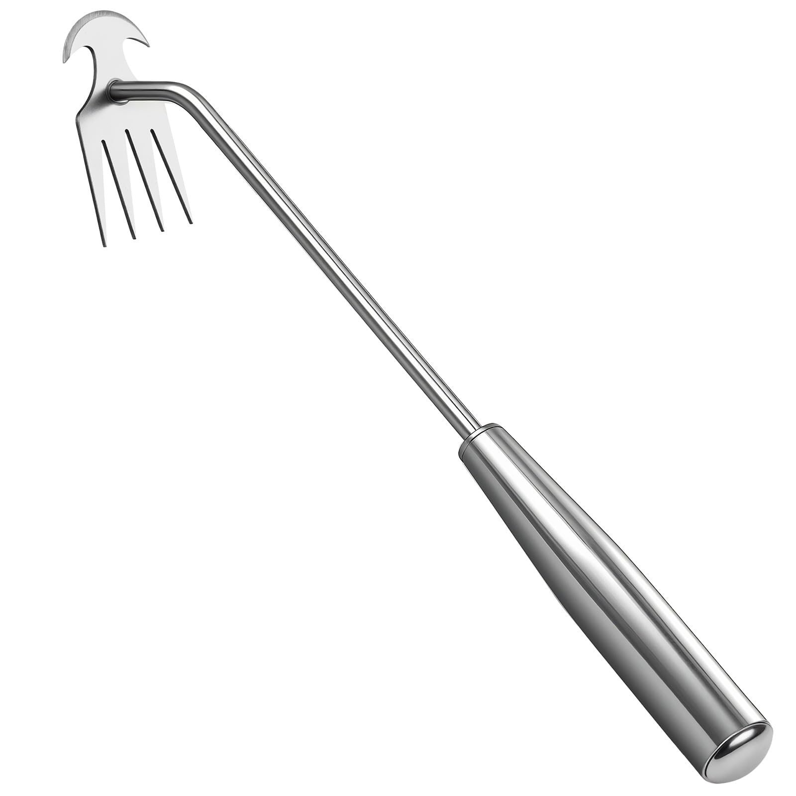 BOOLOOEN Weeder Tool, 4 Tine Steel Tool， Portable Weeder Tool with Stainless Steel
