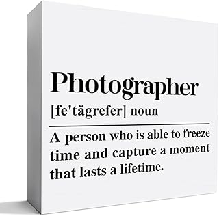 Funny Photography Lovers Gifts for Men Women, Christmas Birthday Gift for Photographer Photography Camera Lovers Thank You Gift, Photographer Definition, Wooden Box Sign Desk Decor