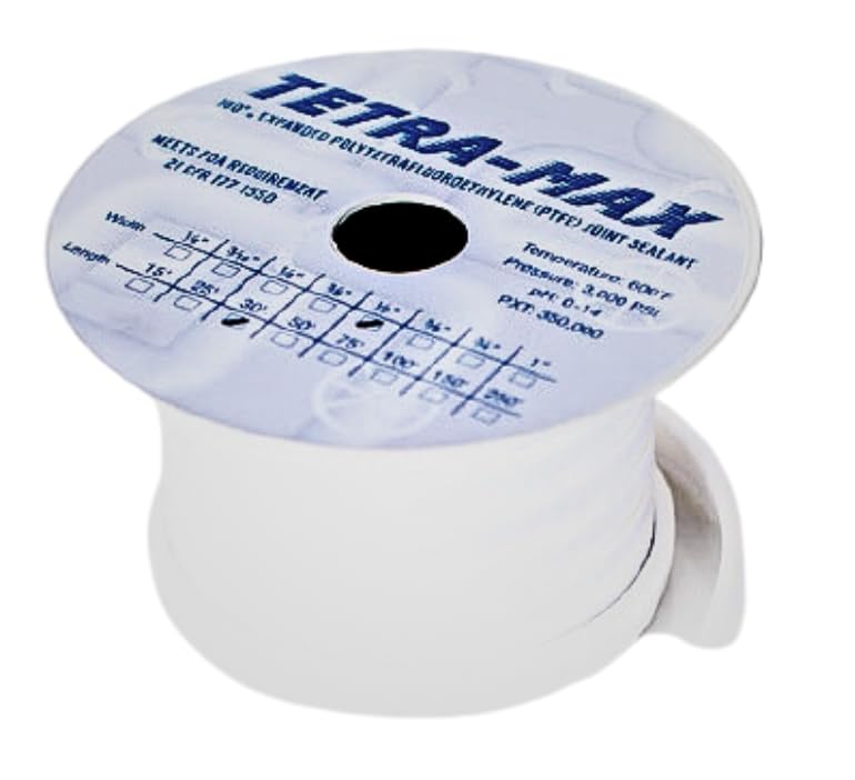 Tetra-MAX JS 100% ePTFE Joint Sealant | Joint Sealant for Industrial Boiler Applications (Tetra Max 3/4" Wide, 30 Ft. Long Spool)