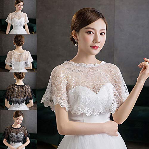 Women Floral Lace Shawl Wrap Wedding Bridal Cover Up Tulle Shrug Cape Shawl Wraps For Women Warm2