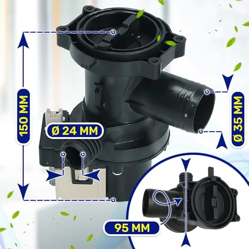 Ablaufpumpe für Waschmaschine M289 30W 220-240V 50HZ 0,3A mit Originalcode 480111100786 481010584942 480111101014 481236018559 für Whirlpool - MADE IN EU - Garantie 10 Jahre - MONTERAL