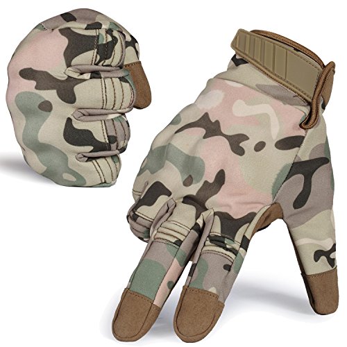 WTACTFUL Winter Windproof Warmer Touch Screen Full Finger Gloves for Cycling Motorcycle Motorbike Skiing Snowboard Camping Climbing Bike Riding Racing Bicycle Work Outdoor Gloves Camouflage Small