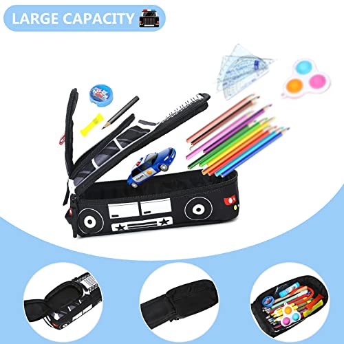 Image of LEDAOU Cute Pencil Case for Kids Girls Boys Pencil Pouch kawaii Pen Pencil Box Bag Holder for School Students (Police Car)