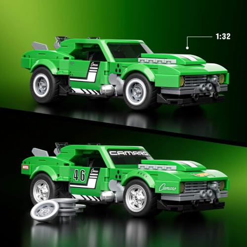 Image of Mattel Brick Shop Hot Wheels Custom '68 Camaro Speed Series, 289 Pieces, Realistic Details and Customizable Stickers, for Adults Collectors and Boys and Girls Ages 10+ JFT17