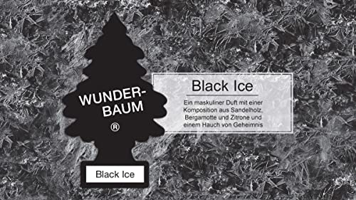 WUNDER-BAUM Auto-Lufterfrischer I Anhänger für langanhaltenden Duft im Auto oder zu Hause I Black Ice, 1 Stück