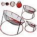 3 in 1 Nylon Golf Chipping Practice Net Set, Foldable Indoor Outdoor Training, Black and Red - Durable Material, Easy Setup, Suitable for All Skill Levels