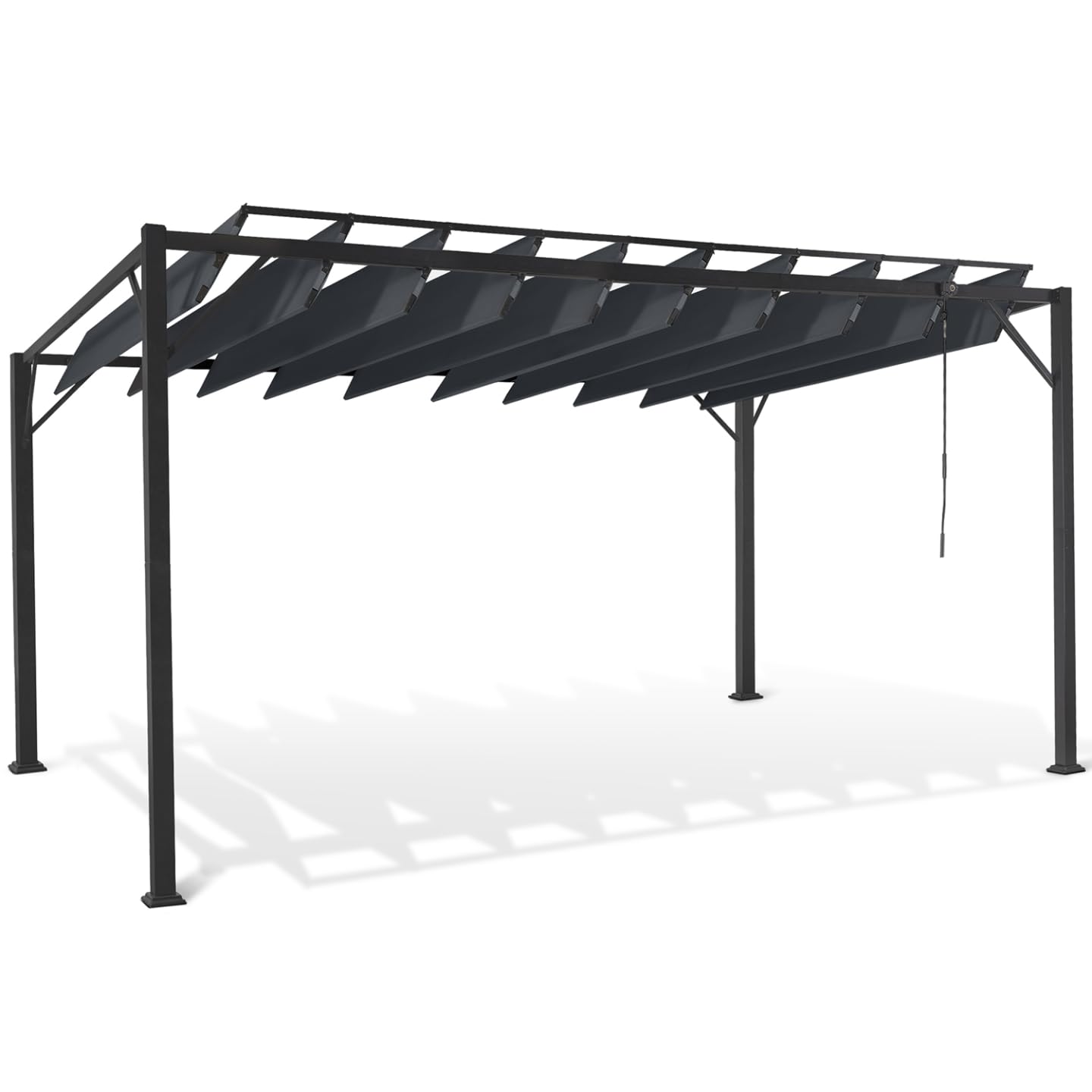 IDMarket - Pergola Lames orientables 3x4 M Gris Anthracite