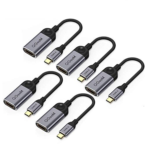 QGeeM USB C to HDMI Adapter 4K Cable,USB Type-C to HDMI Adapter [Thunderbolt 3 Compatible] Compatible with MacBook Pro 2018/2017,Samsung Galaxy S9/S8,Surface Book 2,Dell XPS 13/15,Pixelbook ?5 Pack?