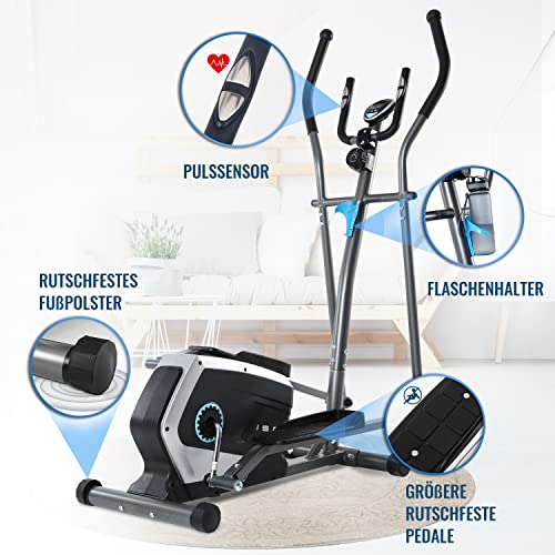 Crosstrainer Ellipsentrainer für Zuhause Ellipsen Ergometer Elliptisch Heimtrainer mit Schwungmasse,8 Widerstandsstufen – Bild 4
