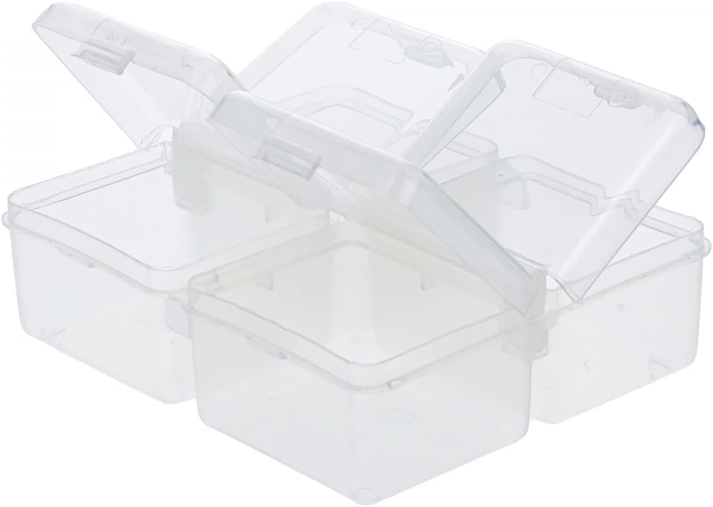 Clear 4 Compartment Plastic Pop Top Storage Organizer