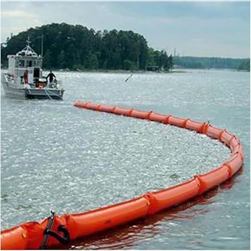PVC Oil Boom, Reusable Industrial PVC Floating Oil Spill Barrier for Pollution Control,High Buoyancy,Lakes/Marine/Rivers & Emergency Response(L 98.4ft/30m,H 31.5inch/80cm)