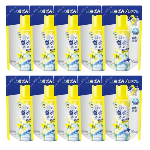 【10個セット】レノア 煮沸レベル 消臭抗菌 ビーズ 黄ばみブロック シトラスホワイトの香り つめかえ用 365mL