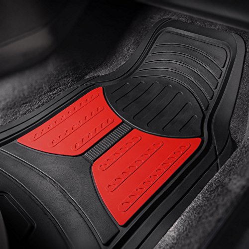 Image of FH Group Full Set Trimmable Rubber Floor Mats, Monster Eyes (Red) - Universal Fit for Cars Trucks and SUVs (Pack of 3)
