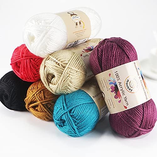 Miniatura 7 de Yonkey Monkey - Hilo acrílico elegante, paquete de 3 unidades de 10.58 oz para tejer ganchillo para manualidades (naranja 24)