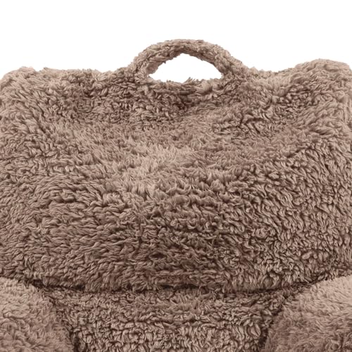 Icon Teddybär Rückenlehne Lesekissen, Mokkabraun, Lesekissen Flauschig mit Sitzsack Füllung, Rückenstütze mit Tragegriff