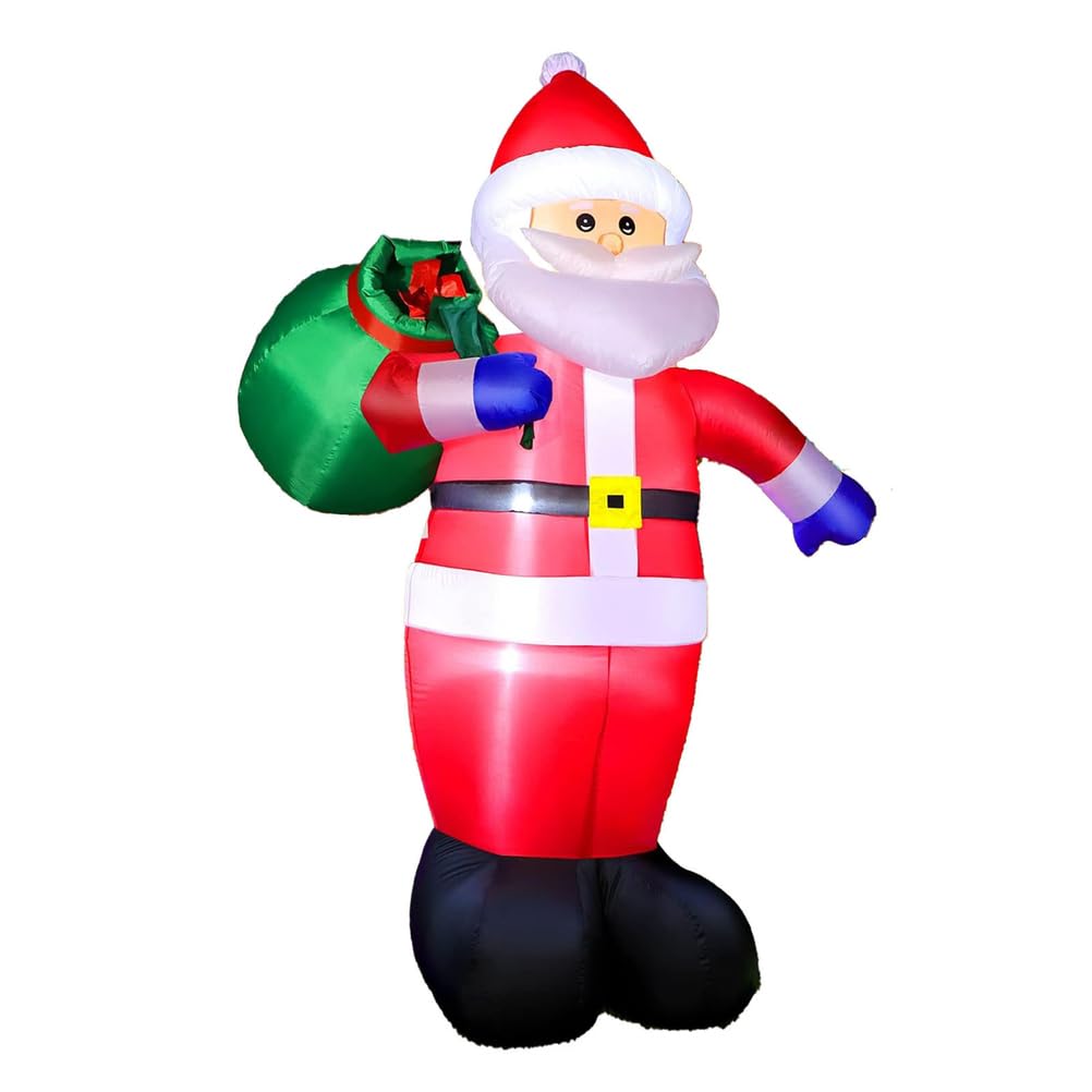 Lkhltbf One Color Christmas Inflatable Santa Claus Outdoor Blow Up Yard Decorations,Giant Outside Standing Waterproof Smiling Santa Claus