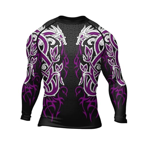 Viking Ranked BJJ Rashguard for Men Long Sleeve Compression Fight Wear MMA, Jiu Jitsu, Wrestling, Training2
