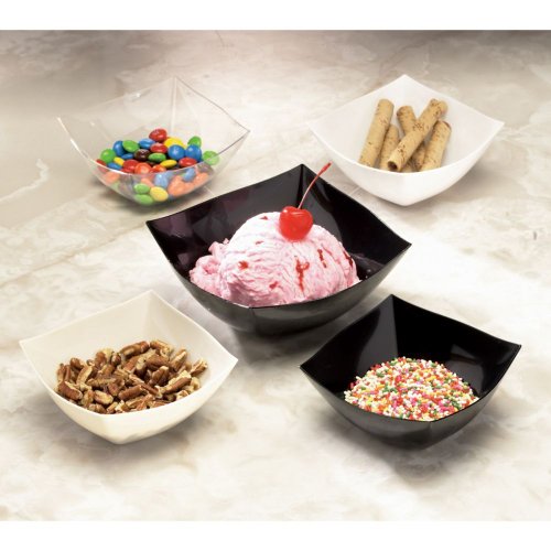 EMI Yoshi Koyal Disposable Square Bowl Lids, 16-Ounce, Clear, Set of 100