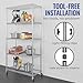 SafeRacks NSF Certified Storage Shelves, Heavy Duty Steel Wire Shelving Unit with Wheels and Adjustable Feet, Used as Pantry Shelf, Garage or Bakers Rack Kitchen Shelving - (18