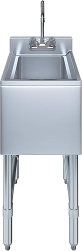 Miniatura 2 de Fregadero de acero inoxidable con un solo compartimento debajo de la barra con grifo