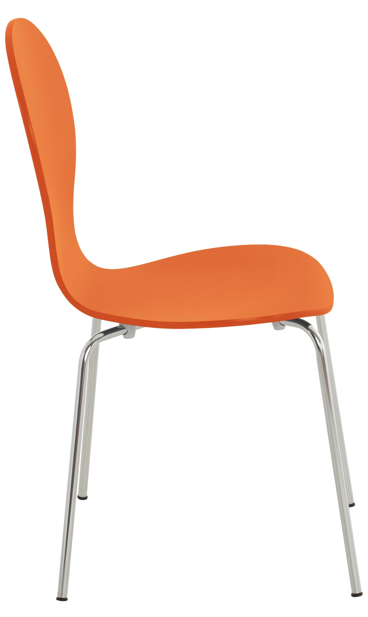 CLP Lot de 16 Chaises Empilables Robustes Diego I Chaise Empilable en Bois avec Dossier I Siège Ergonomique Confortable I Hauteur Assise 45 cm, Couleur:Orange