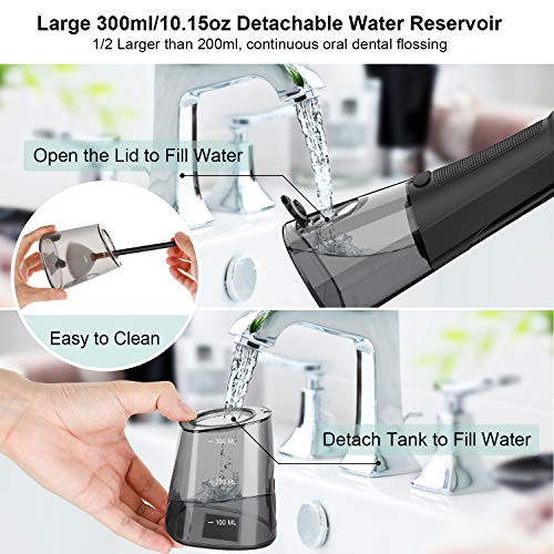 image for ElectriBrite Water Flossers for Teeth - Cordless Portable 300ML Water 