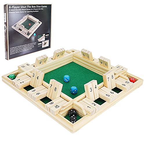 Shut The Box juego de mesa de madera 12 pulgadas miniatura 1