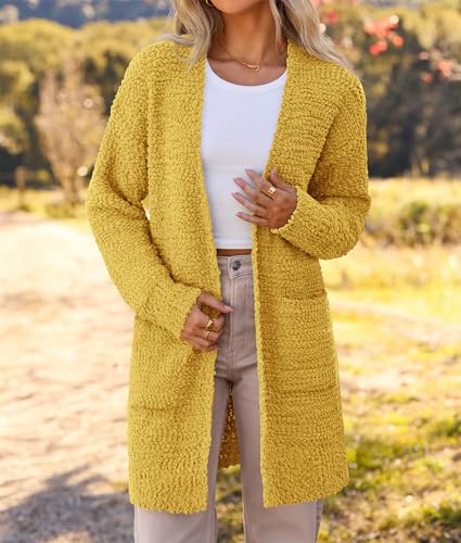 Image of MEROKEETY Women's Long Sleeve Soft Chunky Knit Sweater Open Front Cardigans Outwear Coat