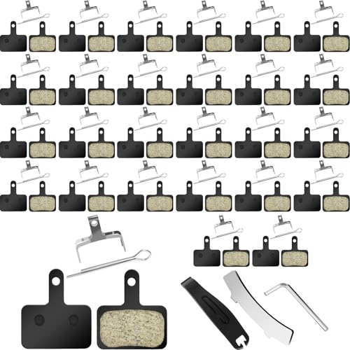eBoot 60 Pairs Bike Brake Pads, Bicycle Disc Brake Pads Compatible with Trp Tektro Shimano, Mt200 M355 M446 M447 M315 M365 Mt500, MTB Bicycle Disc Ebike Pad with Installation Tools