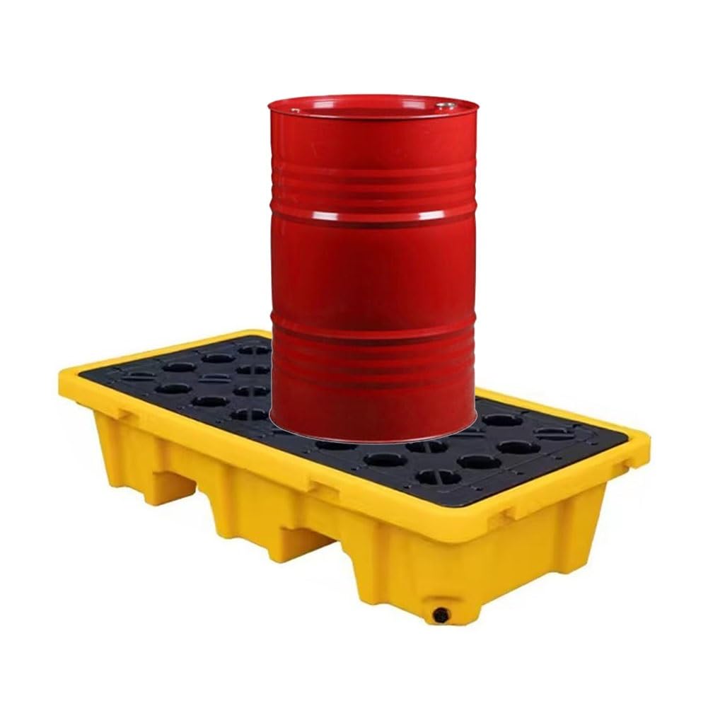 QUSYZD Modular Spill Containment Platform - Durable Plastic Spill Pallet for Industrial Parks & Warehouses, 17 - Prevent Leaks & Spills,Yellow-130 * 68 * 30cm