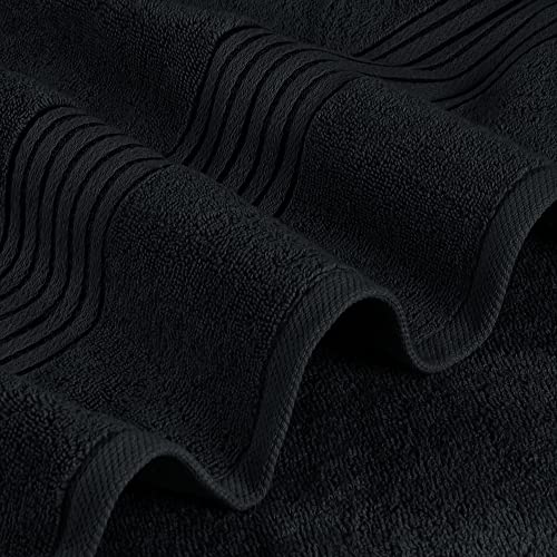 Image of Utopia Towels Luxurious Bath Towels Set, 27x54 in, 4 Pack, Soft, Black | Soft Luxurious Ring Spun Cotton Bath Towels - Lightweight, Highly Absorbent, Quick-Drying, Ideal for Daily Use